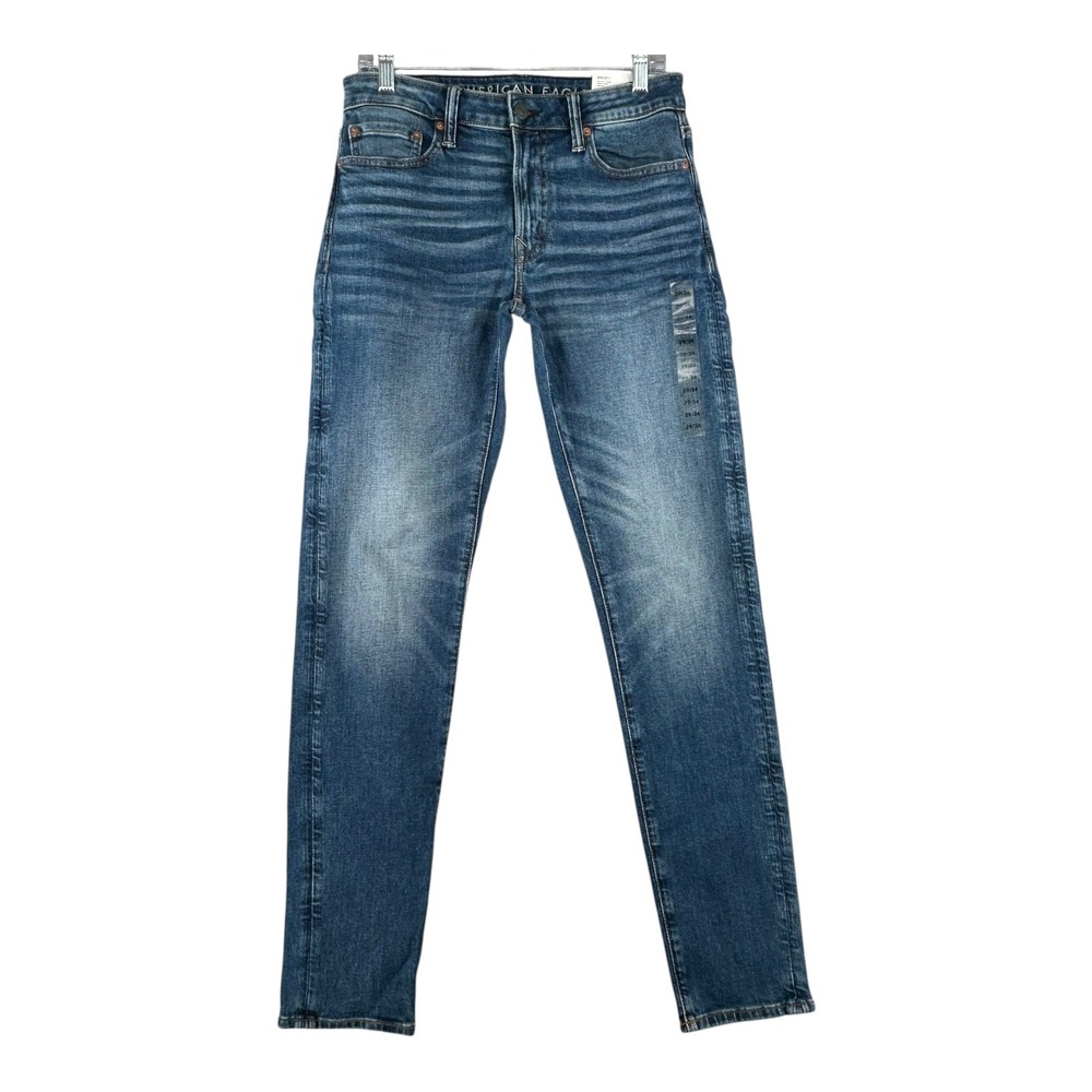 American Eagle Mens 29x34 Airflex+ Athletic Skinny Jeans Blue Denim (30x33)‎